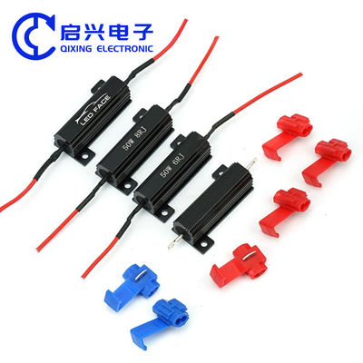 검은 알루미늄 껍질 50W 자동차 LED 조명용 와이어 상처 저항