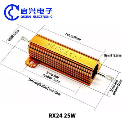 RX24 골드 알루미늄 하우즈 와이어 와이드 전력 저항 전력 저항 동적 제동 저항
