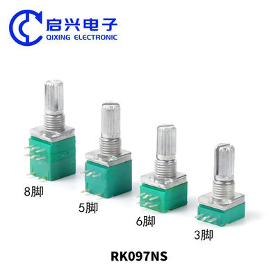 RK097NS 싱글 F 샤프트 로터리 포텐시오미터 스위치 B10K B20K B50K B100K