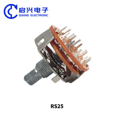 2pcs RS25 회전 밴드 스위치 2 폴 6 위치 DC30V 0.3A
