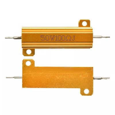 RX24 50w 100RJ 금 알루미늄 호우드 와이어 와운드 저항기 고전력
