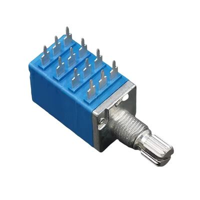 9mm 4 갱 12 핀 포텐티오미터 LED 빛 희미화 회전 포텐티오미터 자동차 인코더