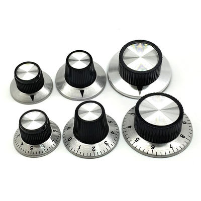 실버 알루미늄 손잡이 37mm 지름 0-10 셔프트 홀 6.4MM 손잡이