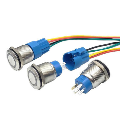 16mm/19mm/22mm 방수 조명 스위치와 12mm 연락 양식 및 1NO1NC 반지 흰색 LED 조명 버튼 스위치 보증