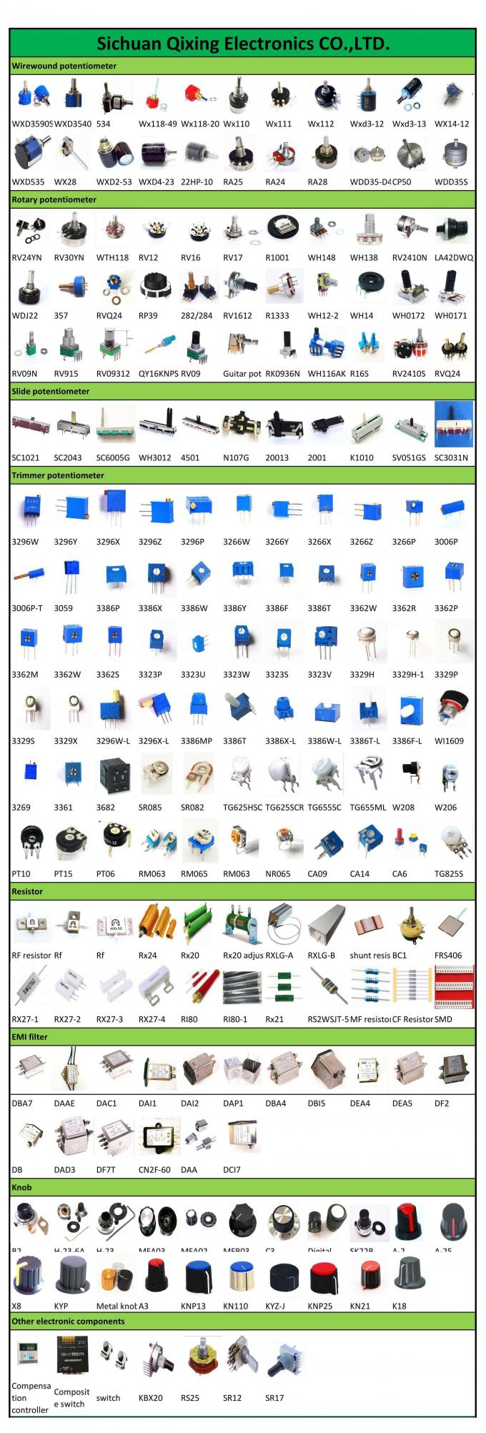 RV24YN20S 탄소 필름 조절식 단회전 역량계 회전 변수 저항 5