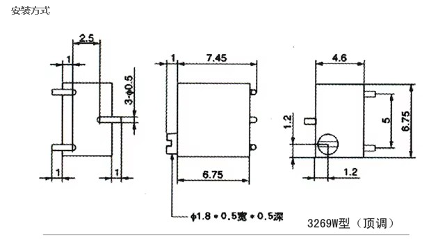 BONENS 3269W SMD 변수 저항 3269X 트림 포텐티오미터 3269P 500 OHM 0.25W 13