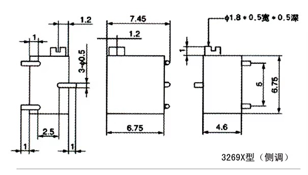 BONENS 3269W SMD 변수 저항 3269X 트림 포텐티오미터 3269P 500 OHM 0.25W 14