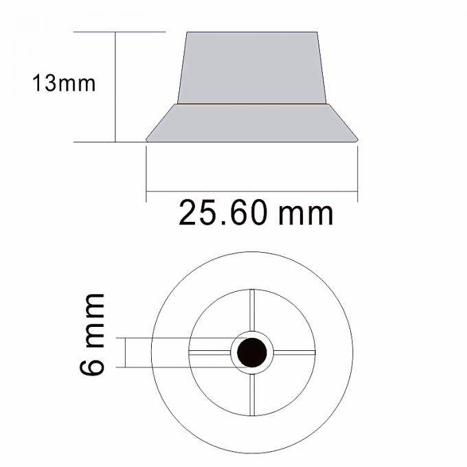 6X18T 스플린 기타 볼륨 제어 단추 6