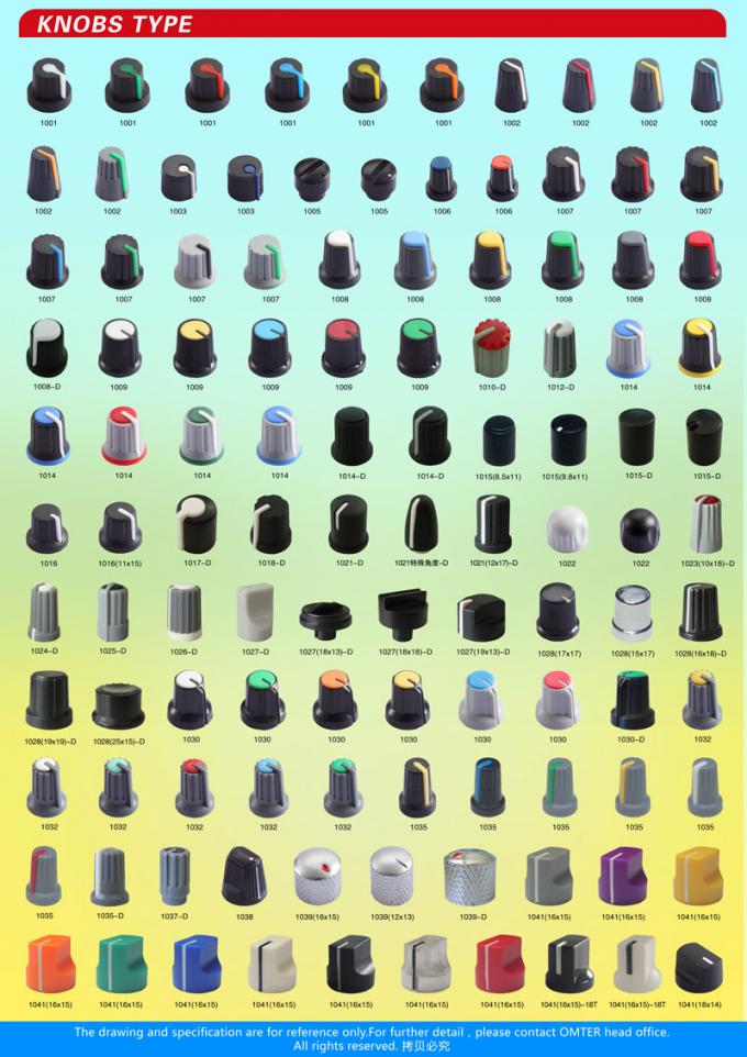 AG1 D 샤프트 15X16mm 플라스틱 포텐티오미터 단추 다양한 종류 전자 액세서리 12